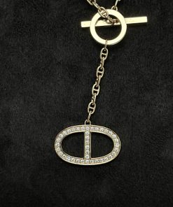 Alternative view of Hermes Collier Chaine D'Ancre Contour Pendant with Diamond