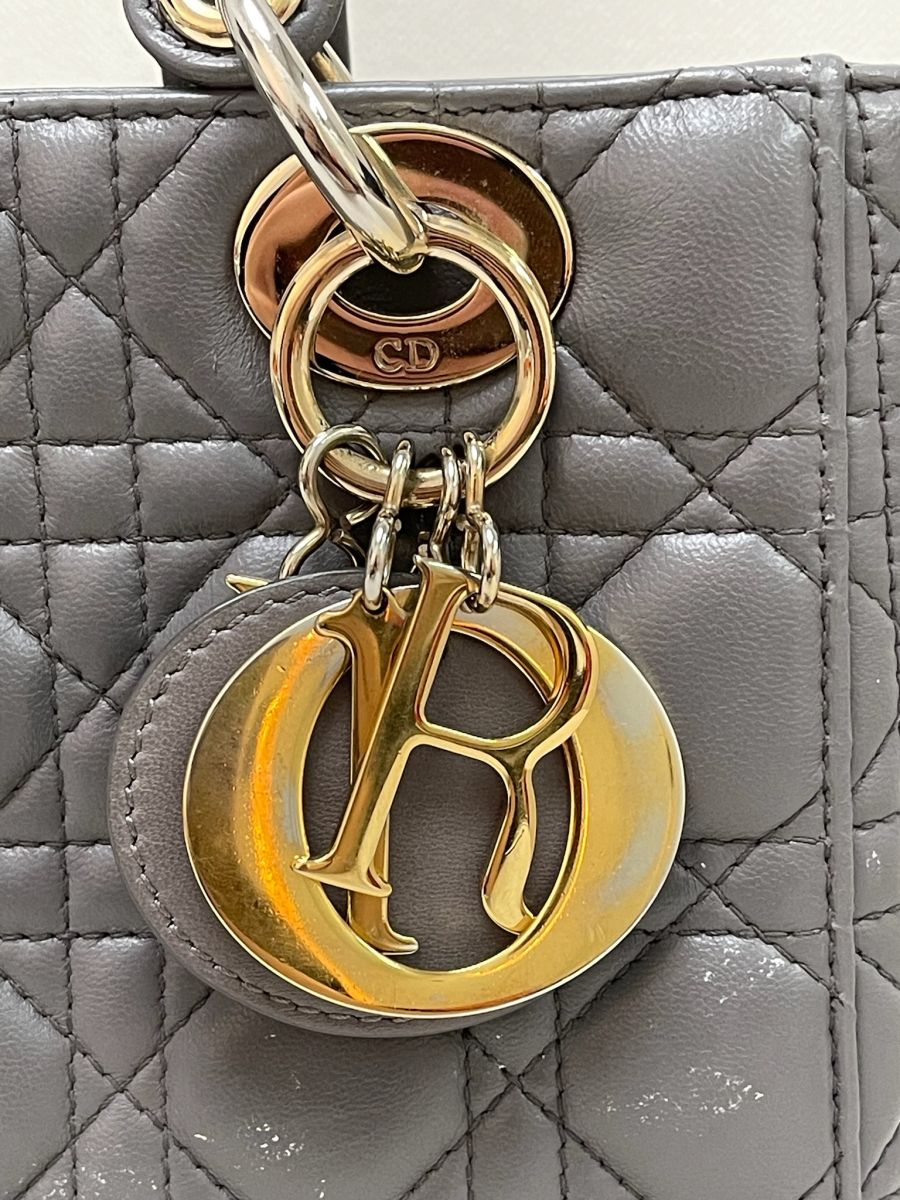 Dior Lady Dior Grey Lambskin Small - Image 2