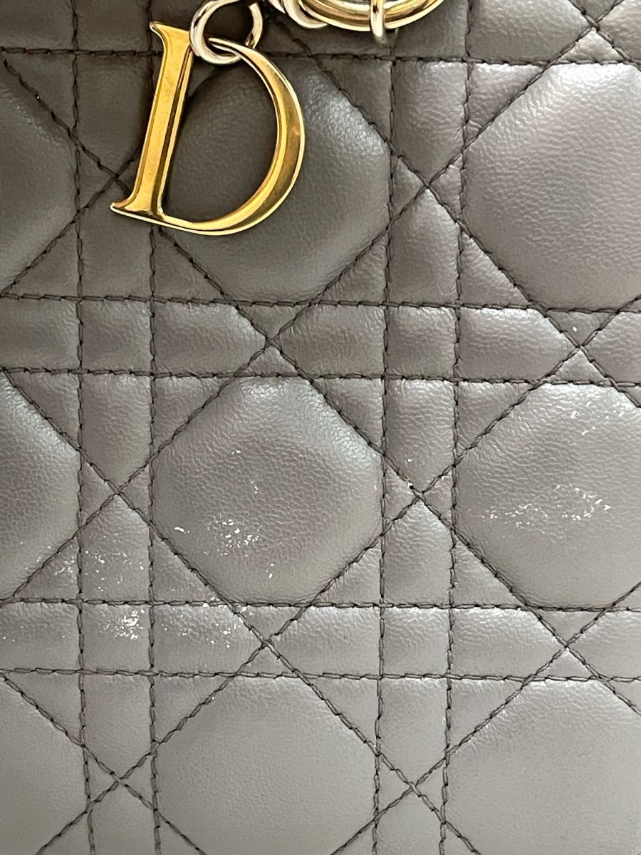 Dior Lady Dior Grey Lambskin Small - Image 13