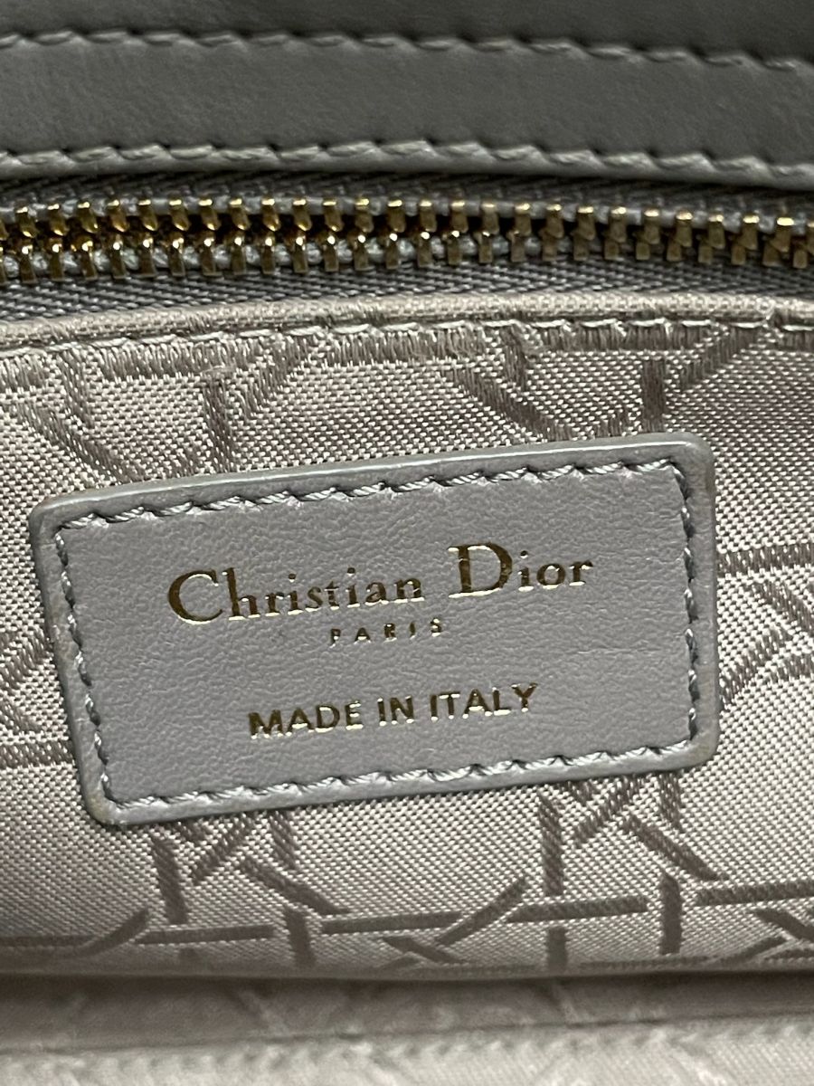 Dior Lady Dior Grey Lambskin Small - Image 16