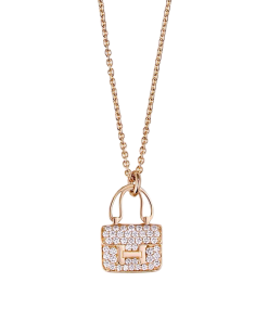 Hermes Constance Amulettes Pendant Rose Gold Diamonds