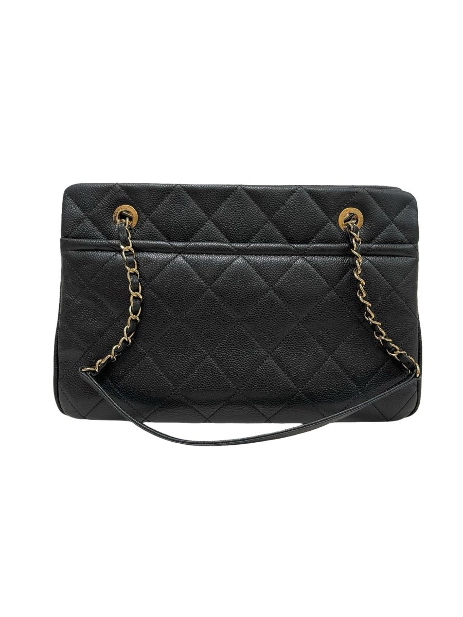 Chanel CC Timeless Black Caviar Grained Calfskin Tote Bag - Image 5