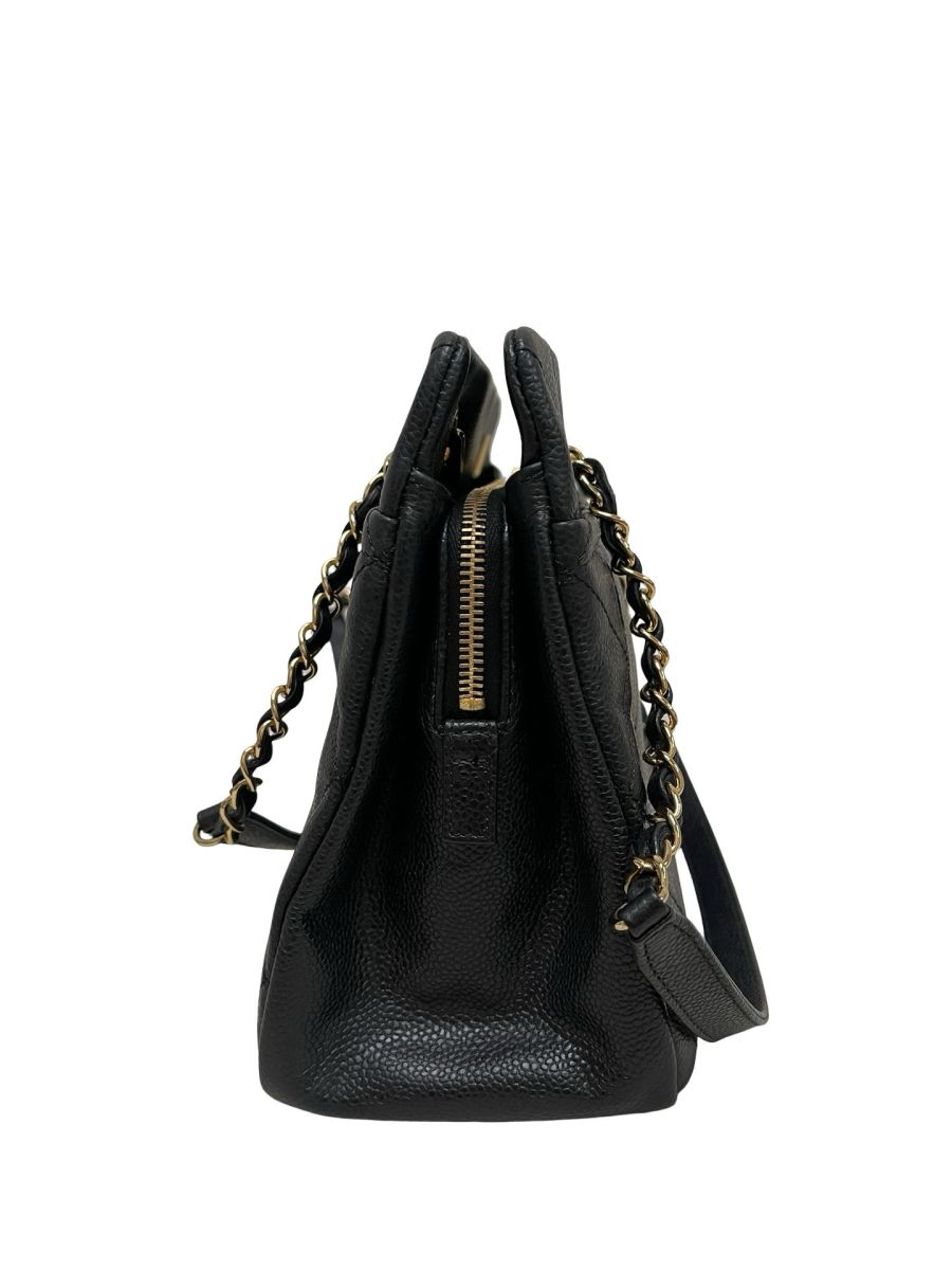 Chanel CC Timeless Black Caviar Grained Calfskin Tote Bag - Image 6