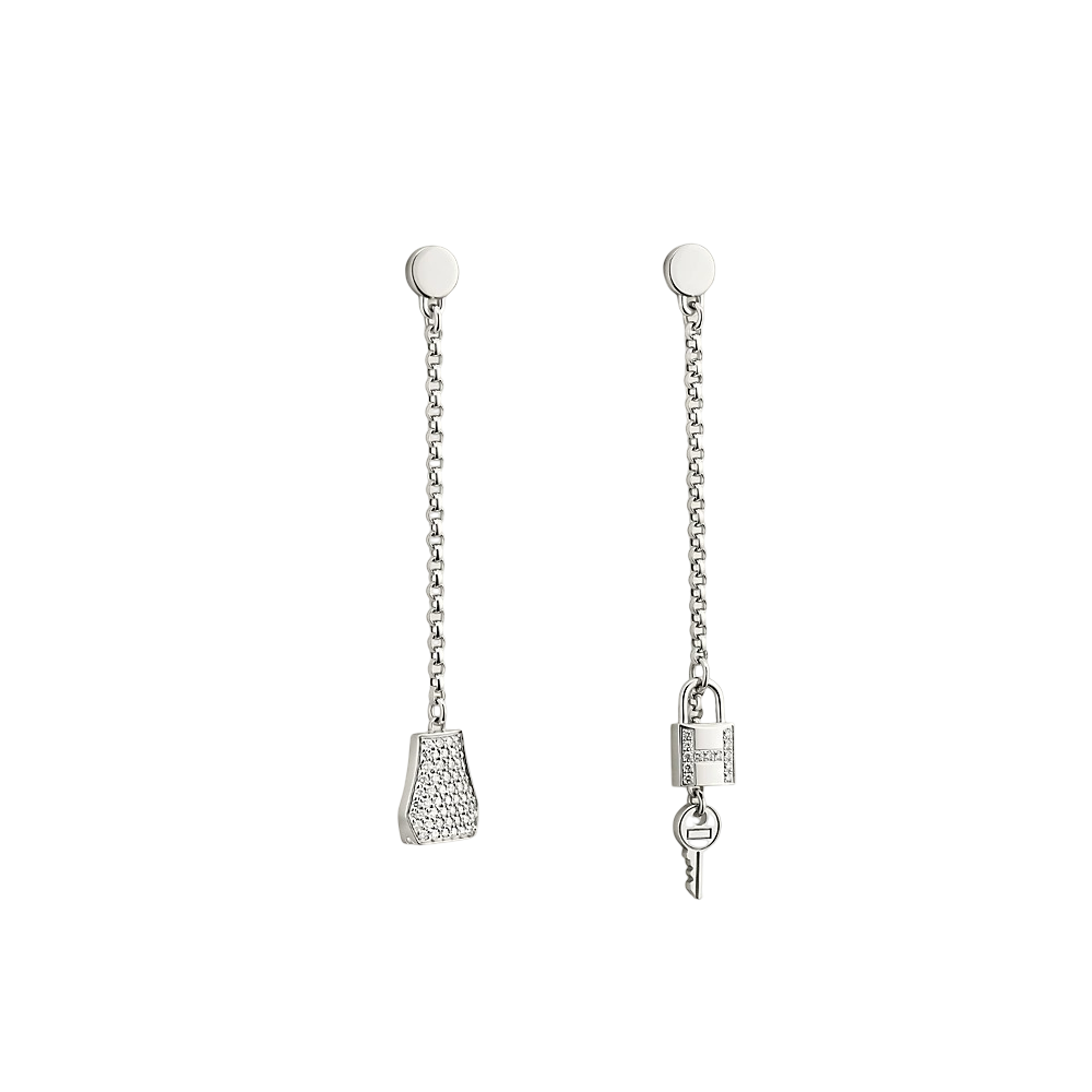 Hermes Kelly Clochette Earring White Gold with Diamonds
