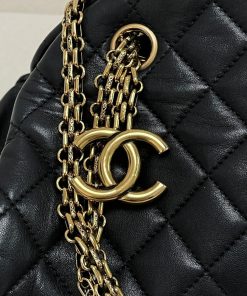 Alternative view of Chanel Mademoiselle Bowler Black Lambskin