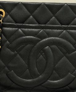 Alternative view of Chanel CC Timeless Black Caviar Grained Calfskin Tote Bag