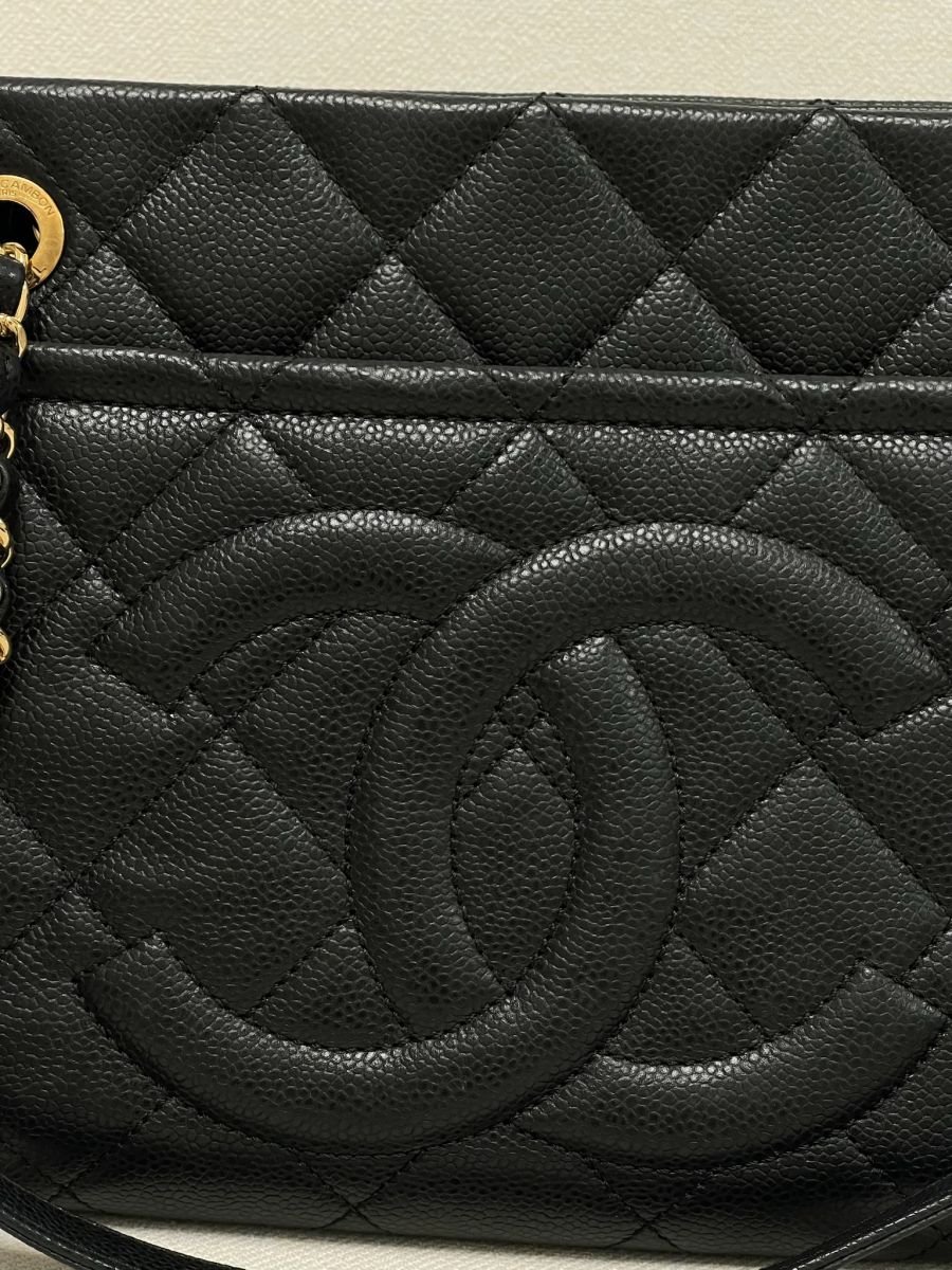 Chanel CC Timeless Black Caviar Grained Calfskin Tote Bag - Image 2