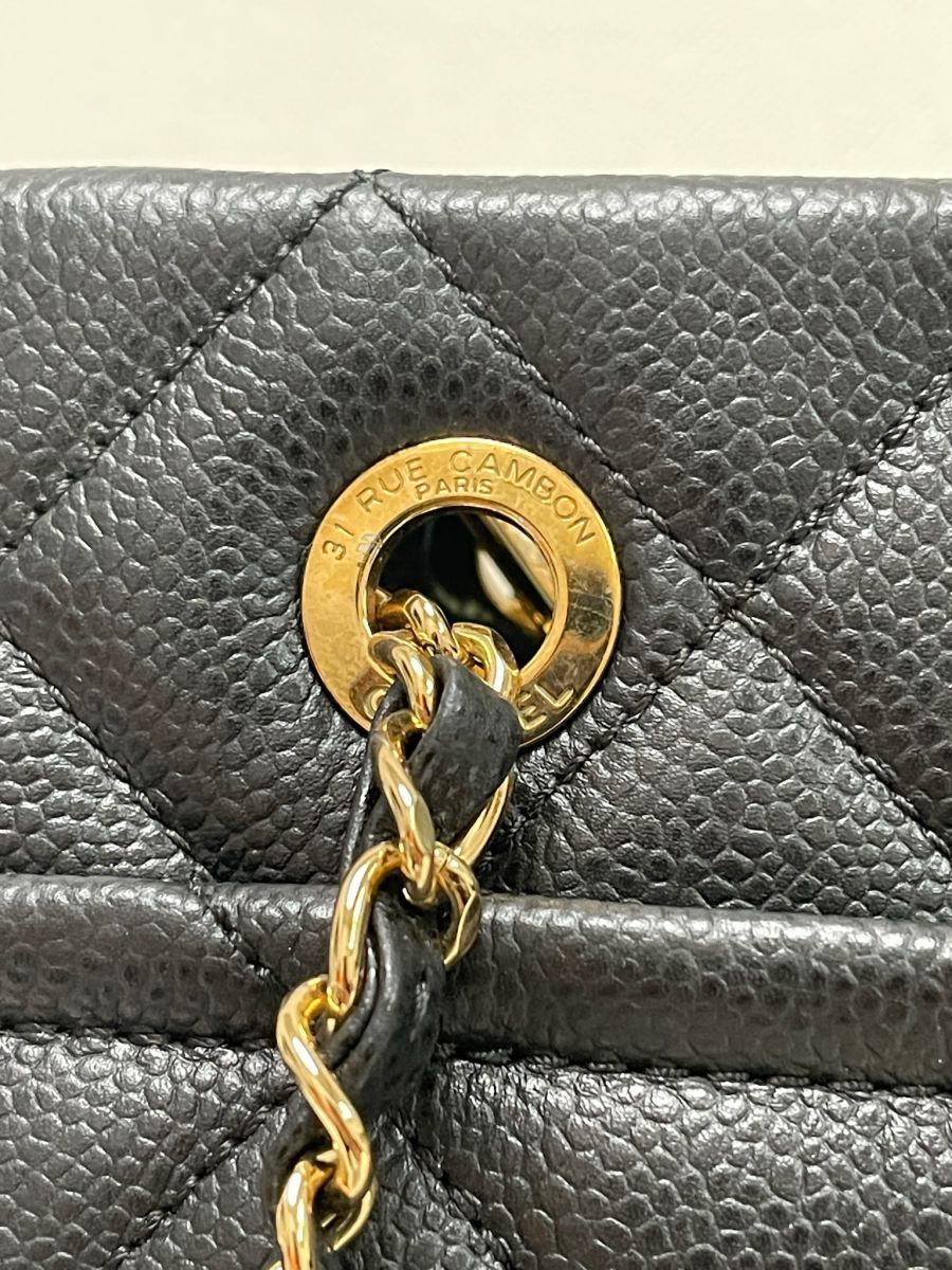 Chanel CC Timeless Black Caviar Grained Calfskin Tote Bag - Image 3