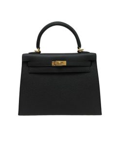 Hermes Kelly 25 Black Epsom Sellier