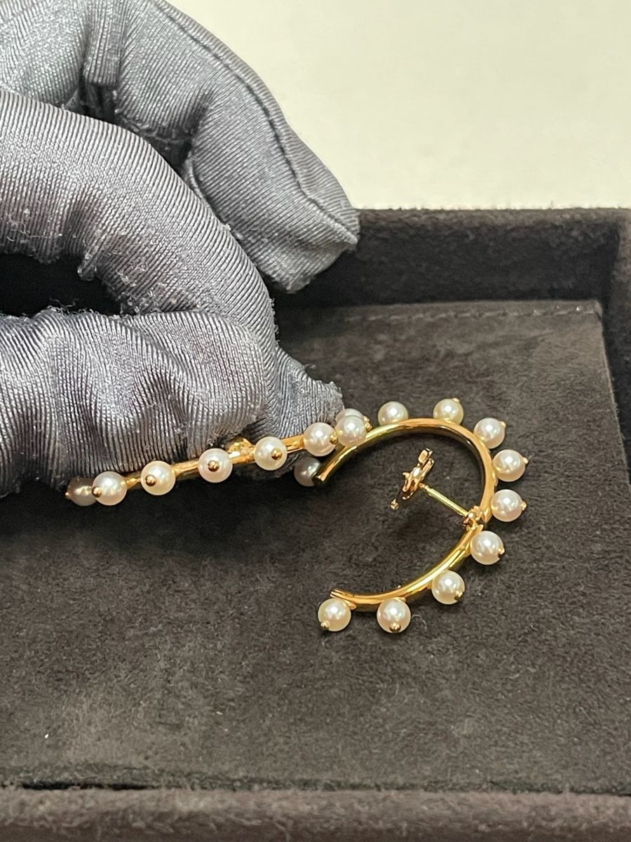 Hermes Pearl Chandra 18K Rose Gold Earring - Image 3