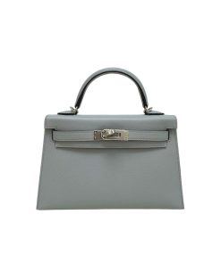 Hermes Kelly 20 Blue Glacier Epsom