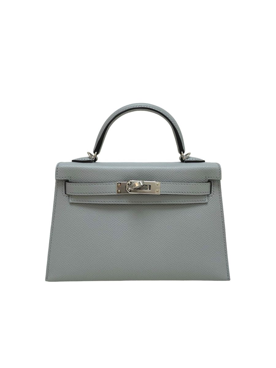 Hermes Kelly 20 Blue Glacier Epsom