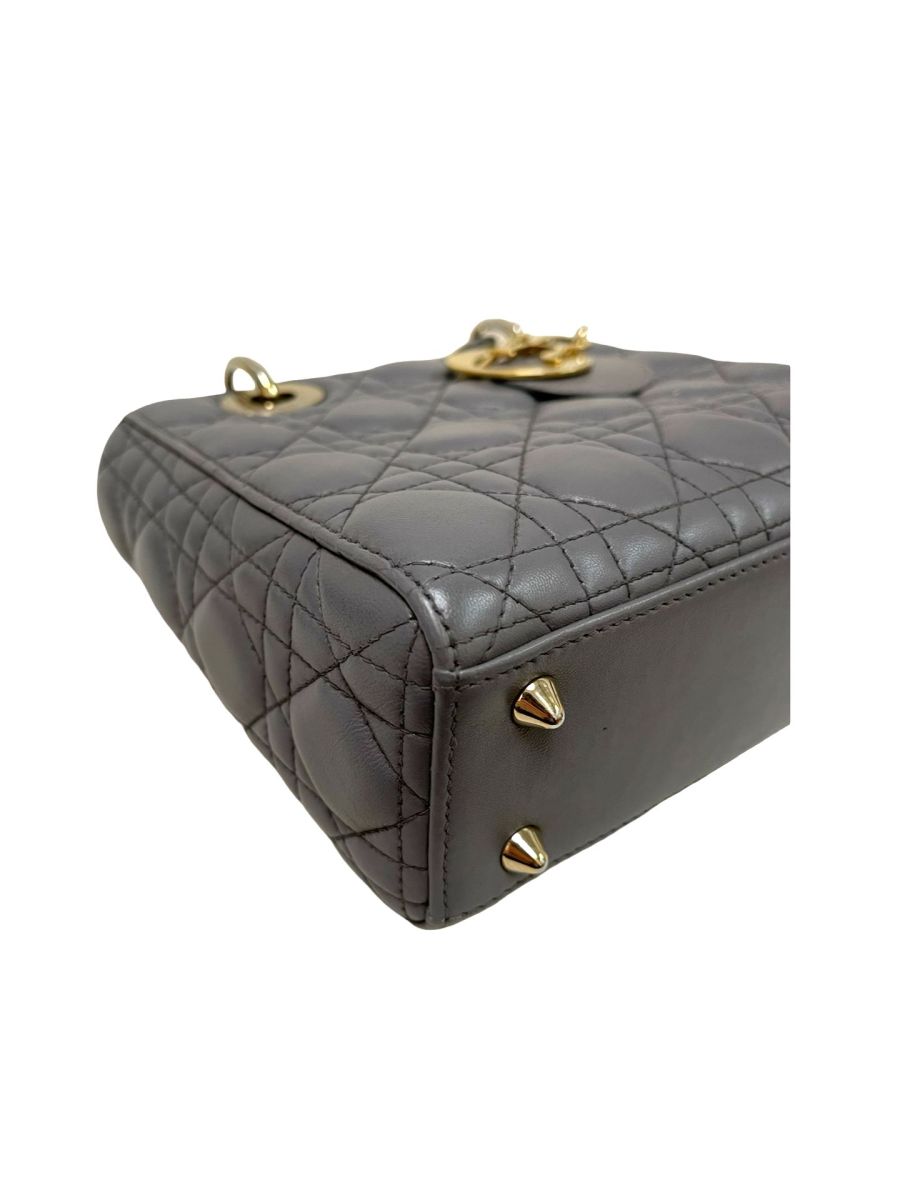 Dior Lady Dior Grey Lambskin Small - Image 10