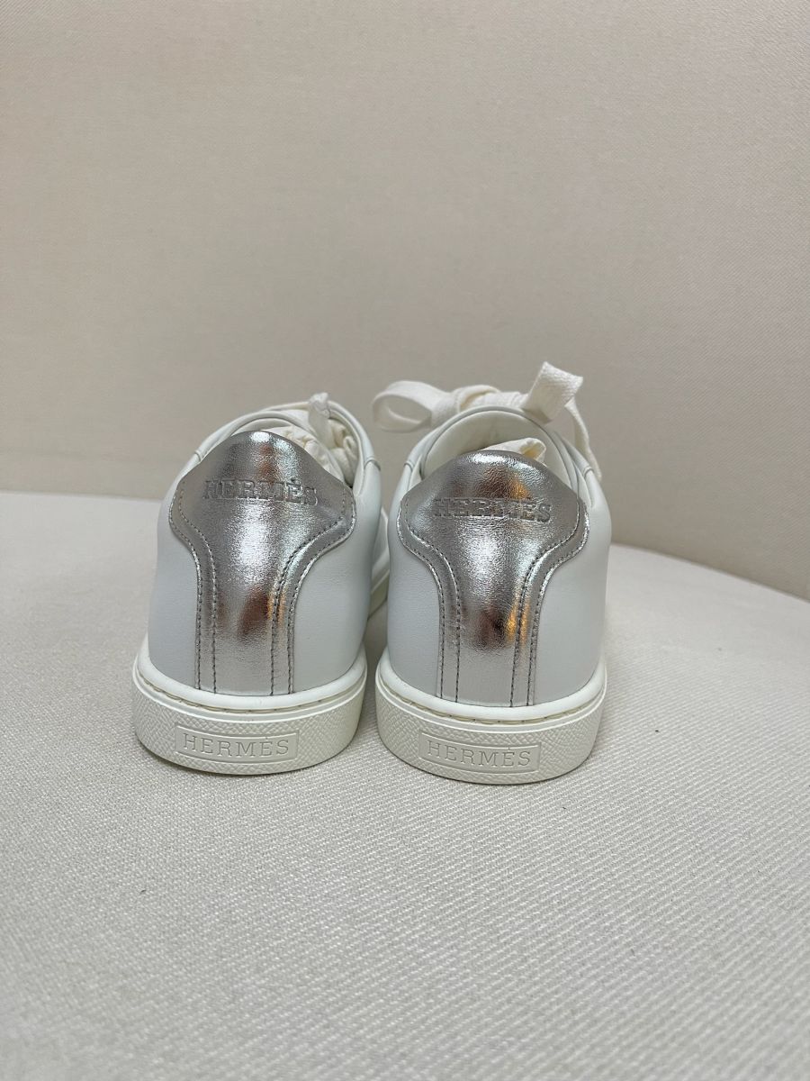 Hermes Avantage Sneaker White & Silver - Image 2