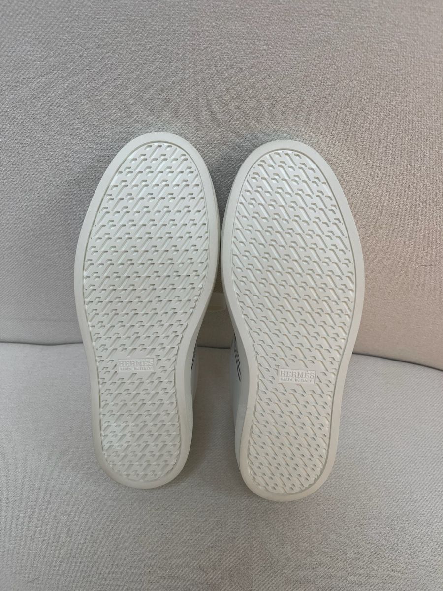 Hermes Avantage Sneaker White & Silver - Image 3